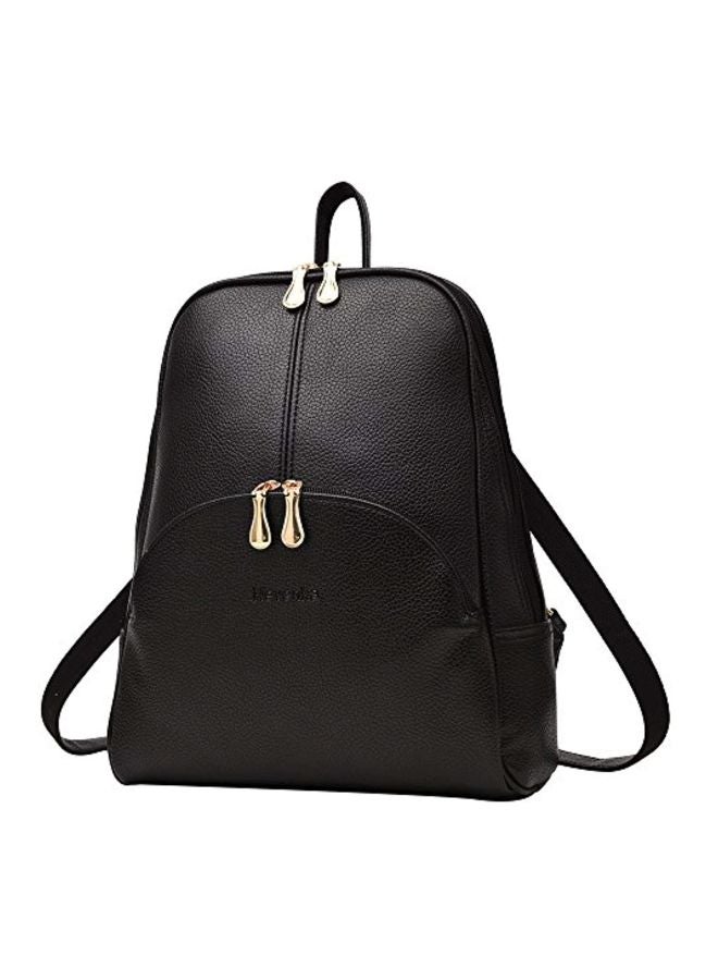 PU Leather Casual Backpacks Black