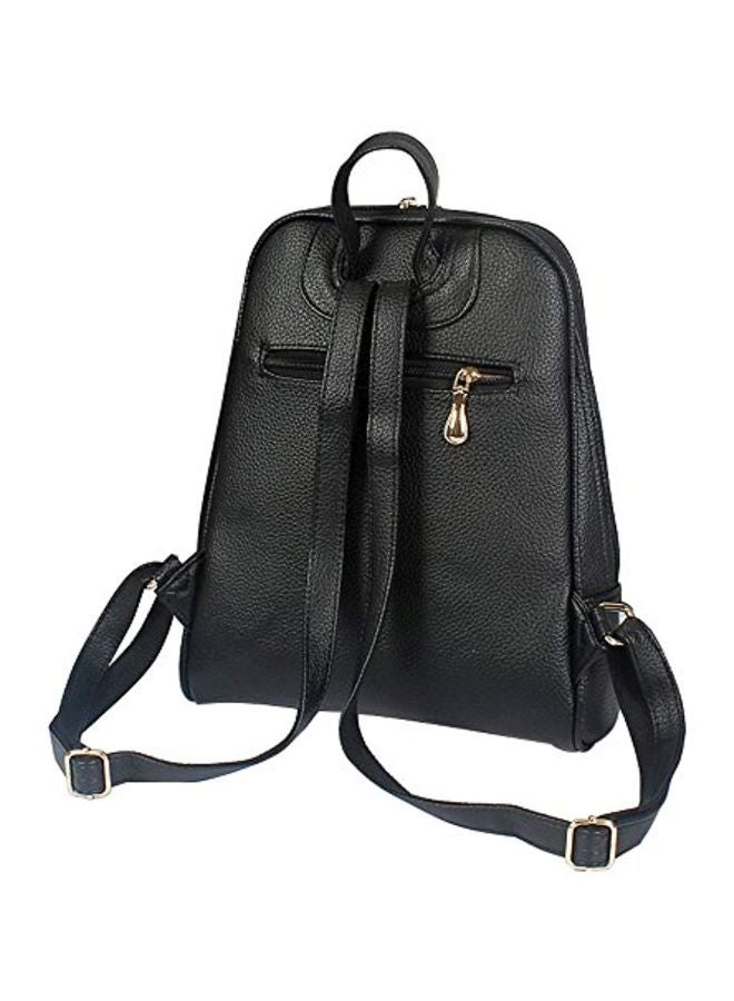 PU Leather Casual Backpacks Black