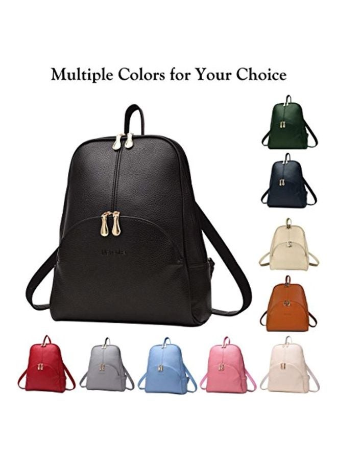 PU Leather Casual Backpacks Black