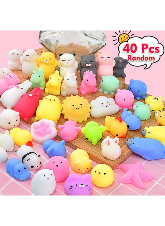 Squishies 40Pcs Mochi Squishy Toys Mini Kawaii Squishy Party Favors For Kids Treasure Box Toys For Classroom Prizes Fidget Toys Goodie Bag Christmas Stocking Stuffers Easter Egg Fillers Gift For Kids