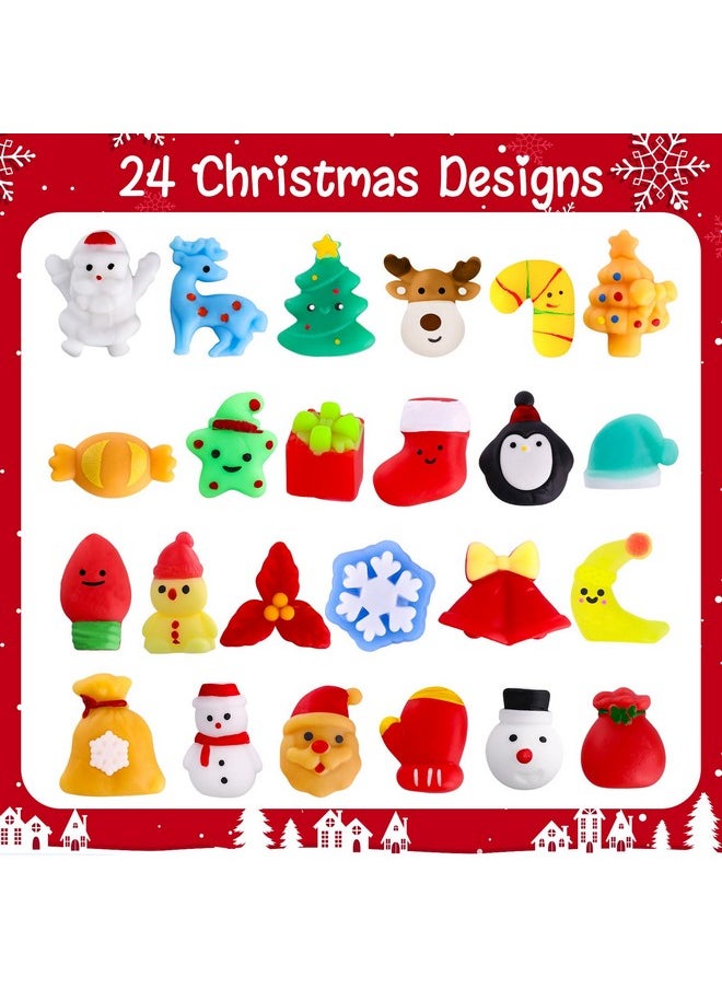 48 Pcs Christmas Squishies Mochi Squishies Toys For Kids Christmas Stocking Stuffers Party Favor Goodie Bag Filler Bulk