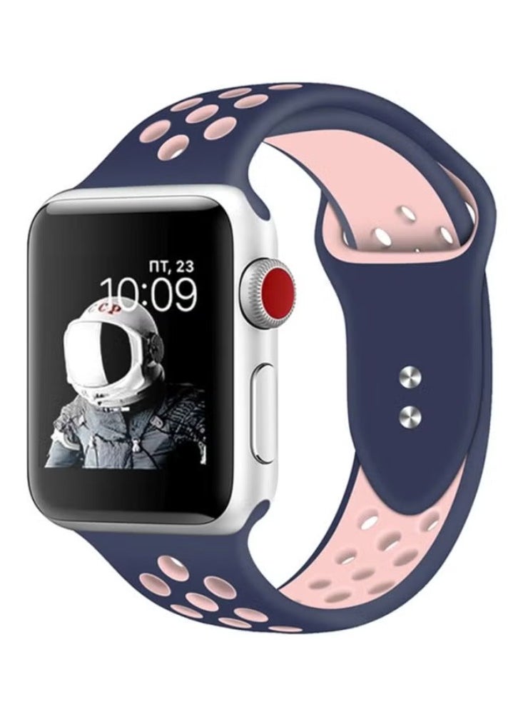 Silicone Strap For Apple Watch Series 1/2/3/4 Blue/Pink