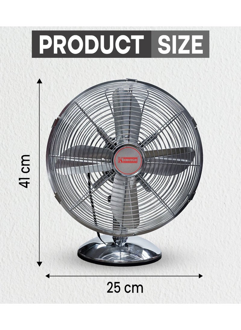 12 inch Table fan with 3 speed 35 watt 4 Blade Metal Desk Fan