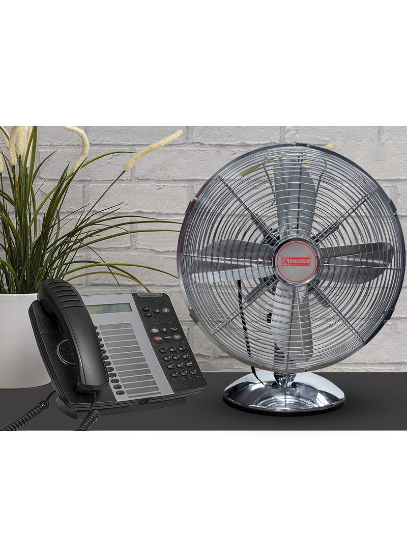 12 inch Table fan with 3 speed 35 watt 4 Blade Metal Desk Fan