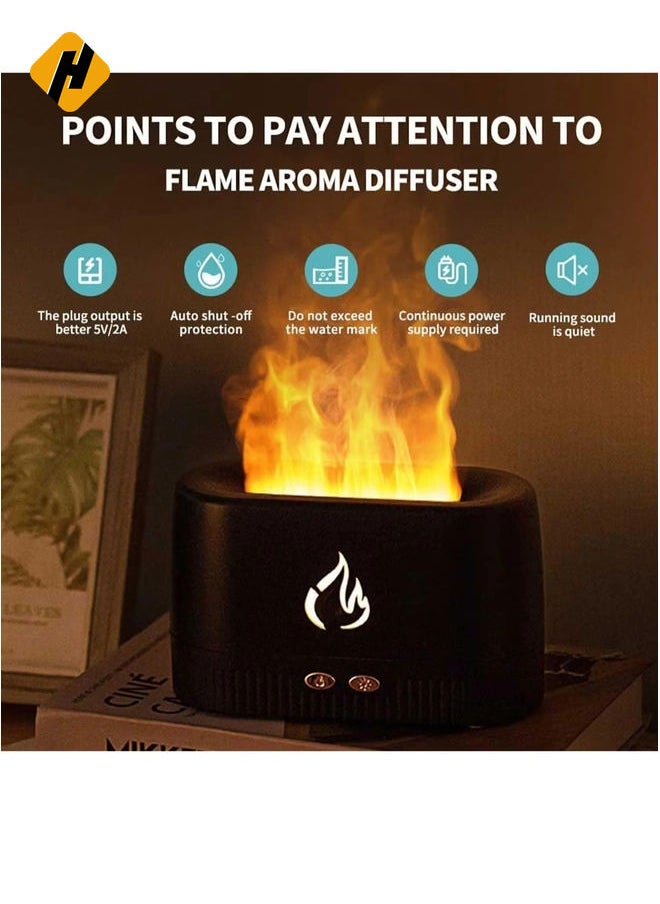 Flame Air Diffuser,Humidifier,Portable Noiseless Aroma Diffuser with Multicolor Lights Waterless Auto Off Protection Essential Oil Diffuser for Home,Office