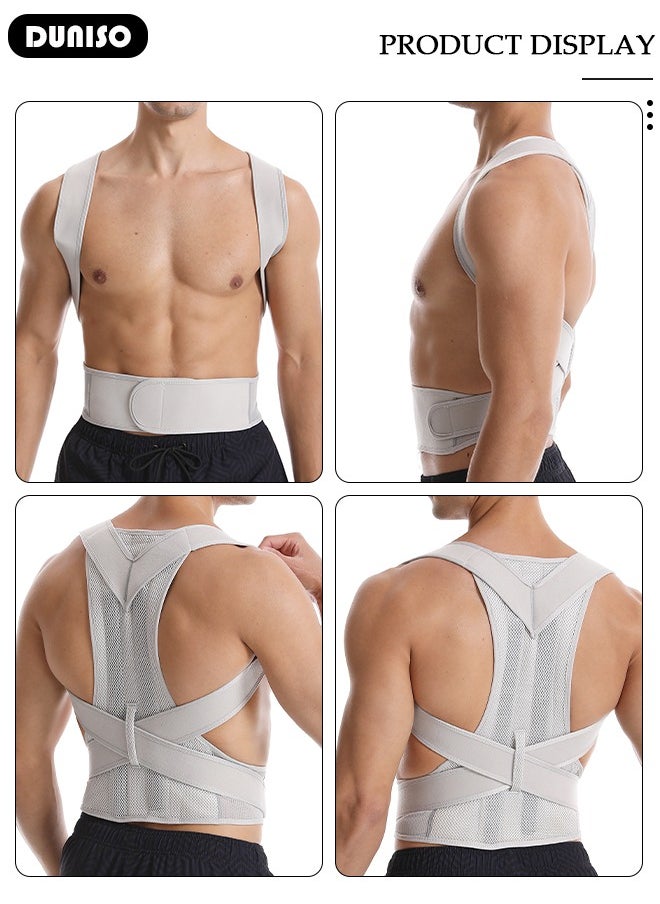 Posture Corrector for Women and Men Fully Adjustable Back Straightener, Back Brace Support Protects the Neck, Shoulders, Back, and Spine,  Muscle Memory Support Straightener, Providing Pain Relief from Neck, Shoulder, and Upper and Lower Back