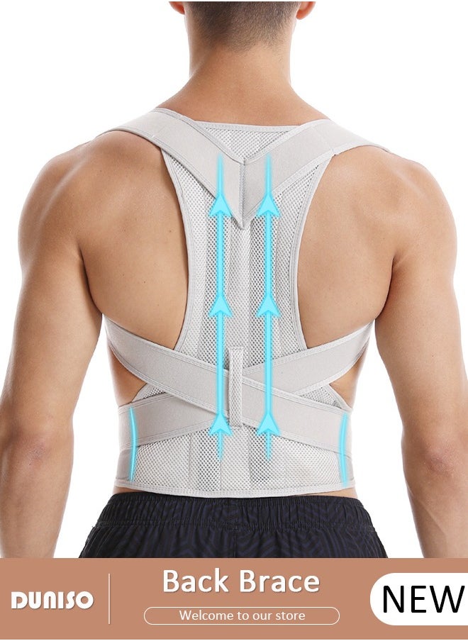 Posture Corrector for Women and Men Fully Adjustable Back Straightener, Back Brace Support Protects the Neck, Shoulders, Back, and Spine,  Muscle Memory Support Straightener, Providing Pain Relief from Neck, Shoulder, and Upper and Lower Back