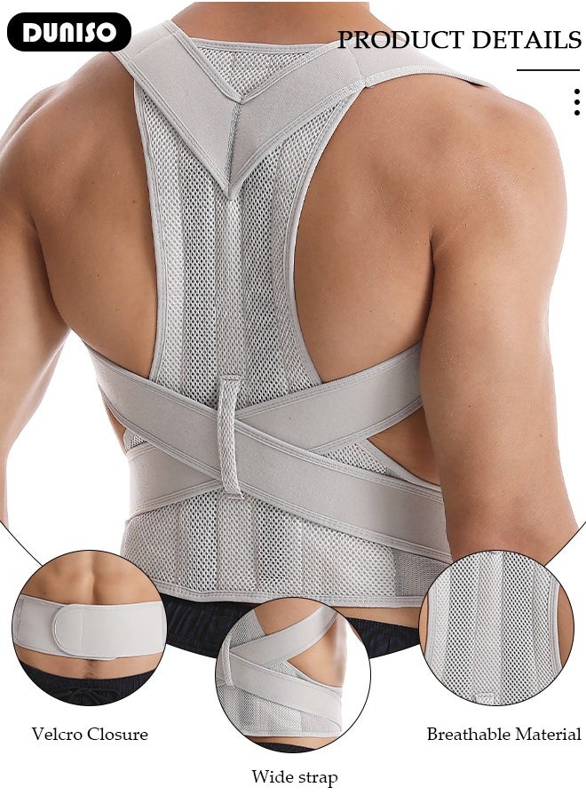 Posture Corrector for Women and Men Fully Adjustable Back Straightener, Back Brace Support Protects the Neck, Shoulders, Back, and Spine,  Muscle Memory Support Straightener, Providing Pain Relief from Neck, Shoulder, and Upper and Lower Back