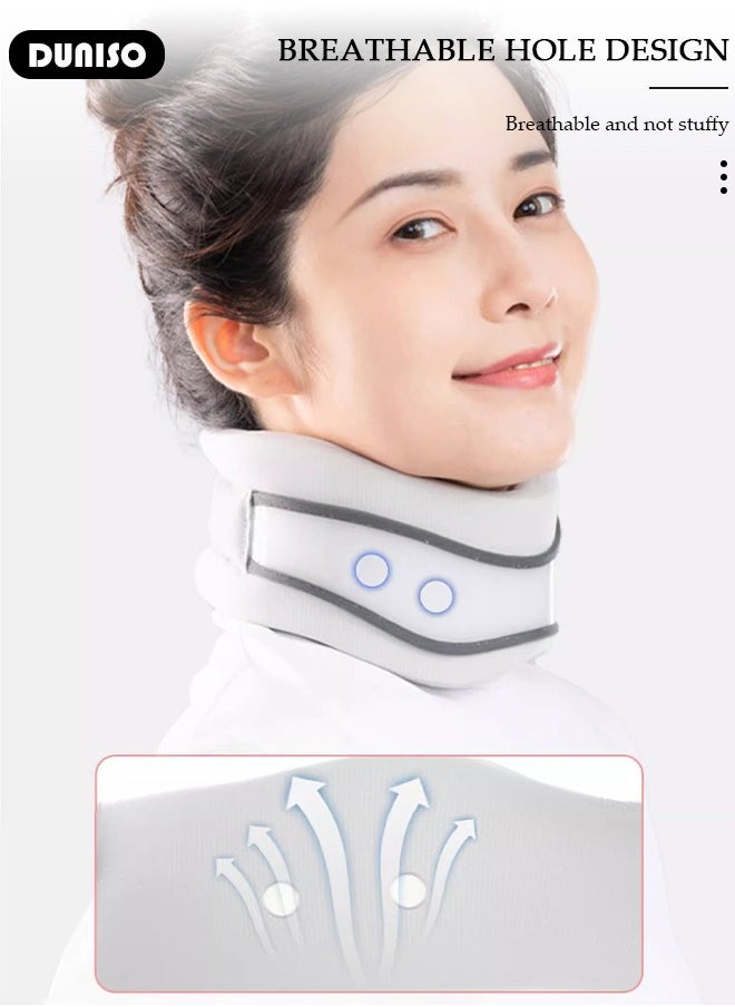 Neck Brace for Neck Pain and Support,Adjustable Soft Foam Neck Protector, Soft Cervical Collar for Sleeping, Vertebrae Whiplash Wrap Aligns, Stabilizes & Relieves Pressure in Spine for Women & Men