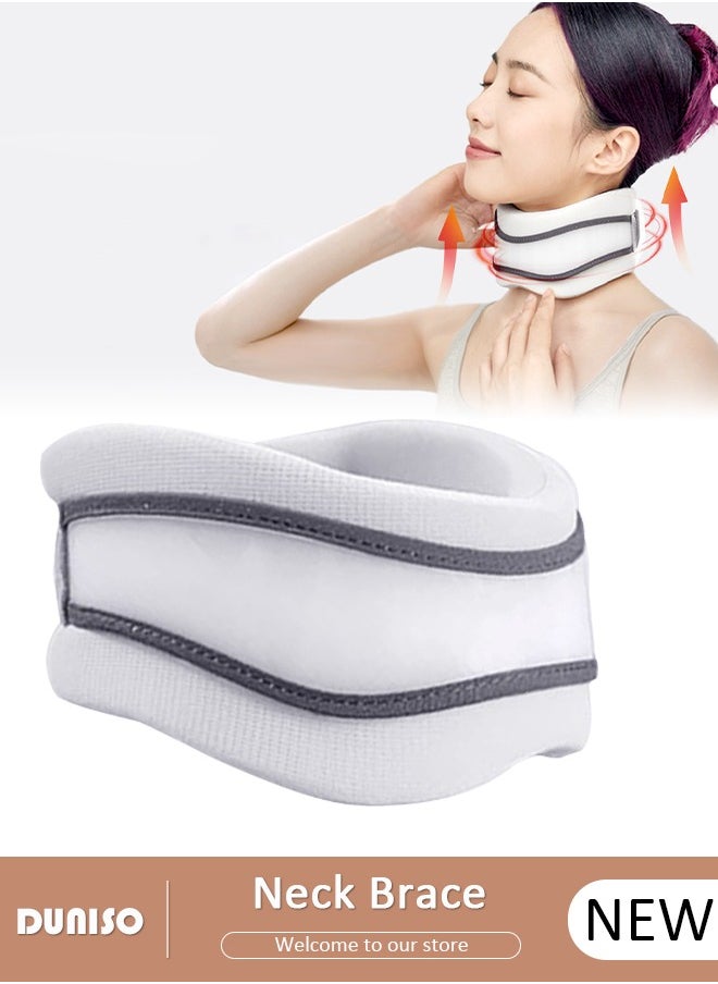 Neck Brace for Neck Pain and Support,Adjustable Soft Foam Neck Protector, Soft Cervical Collar for Sleeping, Vertebrae Whiplash Wrap Aligns, Stabilizes & Relieves Pressure in Spine for Women & Men