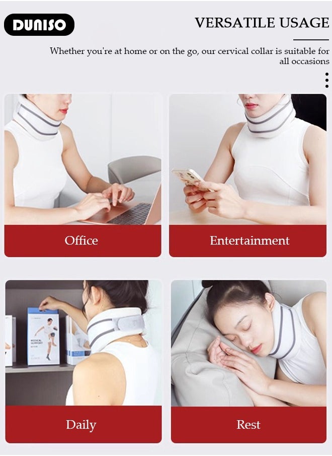 Neck Brace for Neck Pain and Support,Adjustable Soft Foam Neck Protector, Soft Cervical Collar for Sleeping, Vertebrae Whiplash Wrap Aligns, Stabilizes & Relieves Pressure in Spine for Women & Men