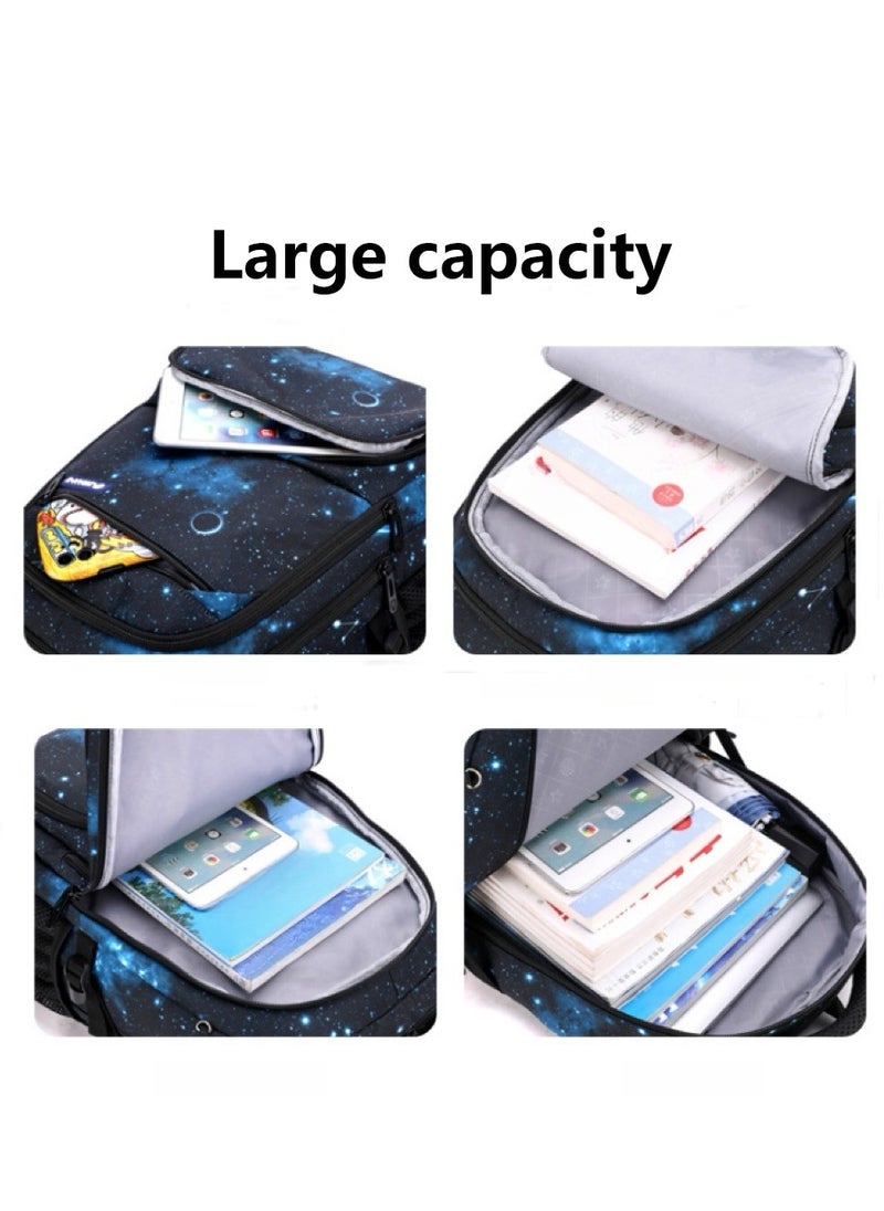 Kids Rolling Backpacks Trolley Backpack Fashion Printed School Bags with 6 Wheels Waterproof Large Capacity Kids' Luggage Bag for Girls Schoolbag