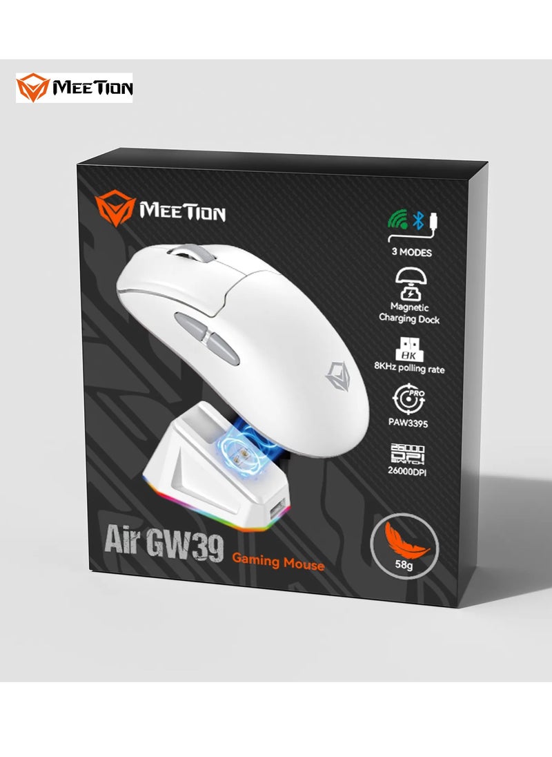 Meetion Air GW39 2.4G Wireless Gaming Mouse Tri-mode E-sports Notebook Desktop Computer PAW3395 Light weight Design Mouse Gamer