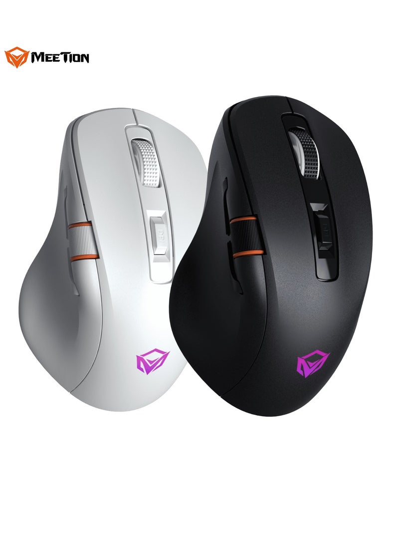 MEETION Three-Mode Gaming Ergonomic Mouse GW32 2.4G/Bluetooth/Wired PAW3220 Sensor Up to 8000DPI 1000Hz Polling Rate 20 Million Times Micro Switch RGB Lighting Effects 700mAh Long Battery Life Right-Handed Ergonomics Meetion Exclusive Driver