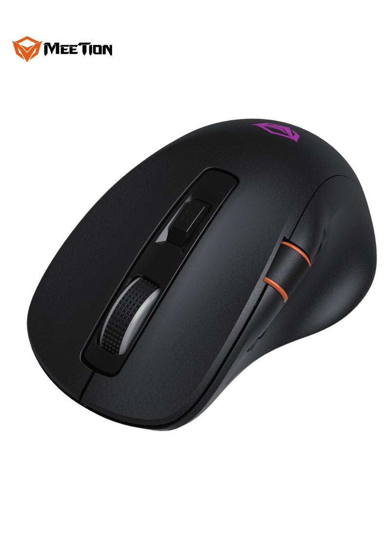 MEETION Three-Mode Gaming Ergonomic Mouse GW32 2.4G/Bluetooth/Wired PAW3220 Sensor Up to 8000DPI 1000Hz Polling Rate 20 Million Times Micro Switch RGB Lighting Effects 700mAh Long Battery Life Right-Handed Ergonomics Meetion Exclusive Driver