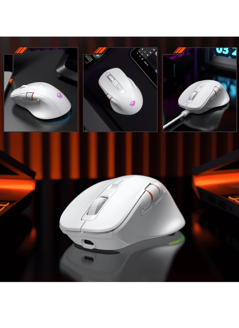 MEETION Three-Mode Gaming Ergonomic Mouse GW32 2.4G/Bluetooth/Wired PAW3220 Sensor Up to 8000DPI 1000Hz Polling Rate 20 Million Times Micro Switch RGB Lighting Effects 700mAh Long Battery Life Right-Handed Ergonomics Meetion Exclusive Driver