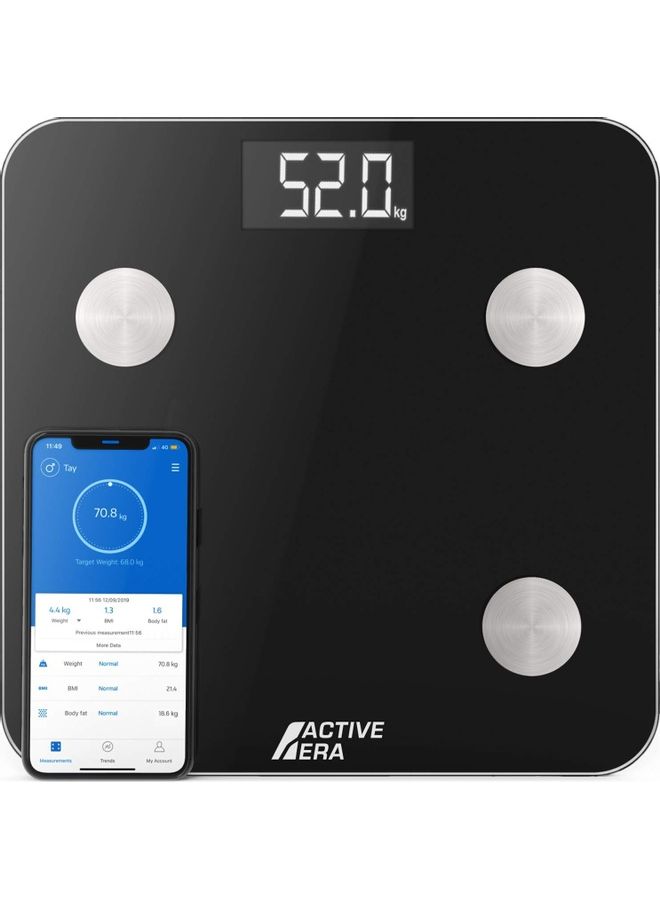 Bluetooth Smart Weighing Scale Black 11.02x11.02x0.94inch