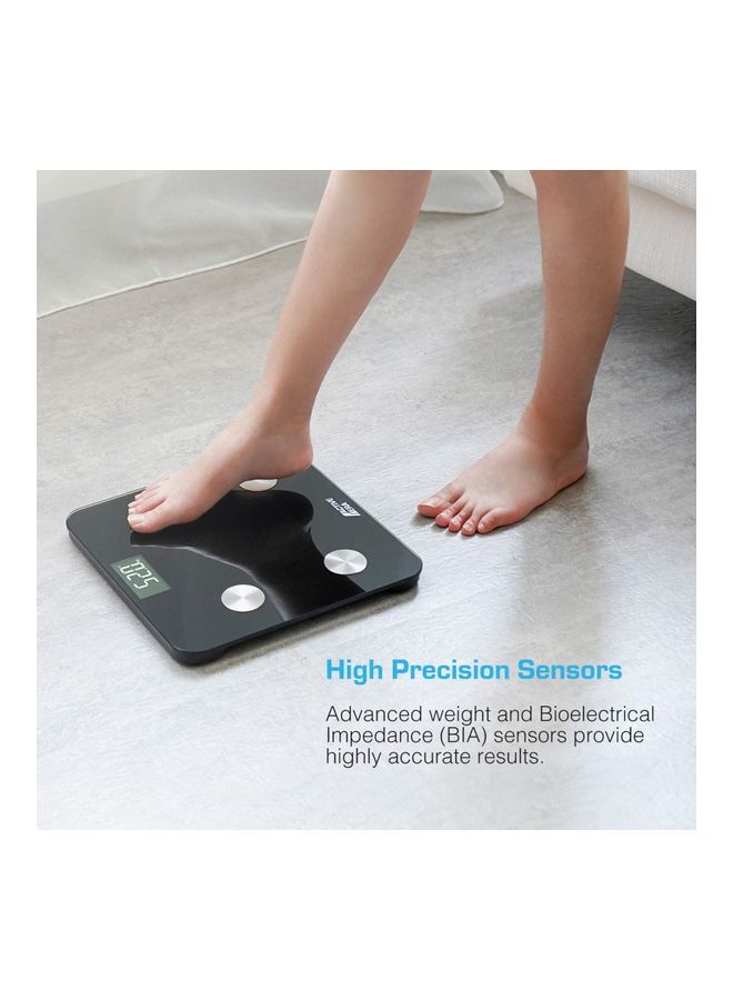 Bluetooth Smart Weighing Scale Black 11.02x11.02x0.94inch