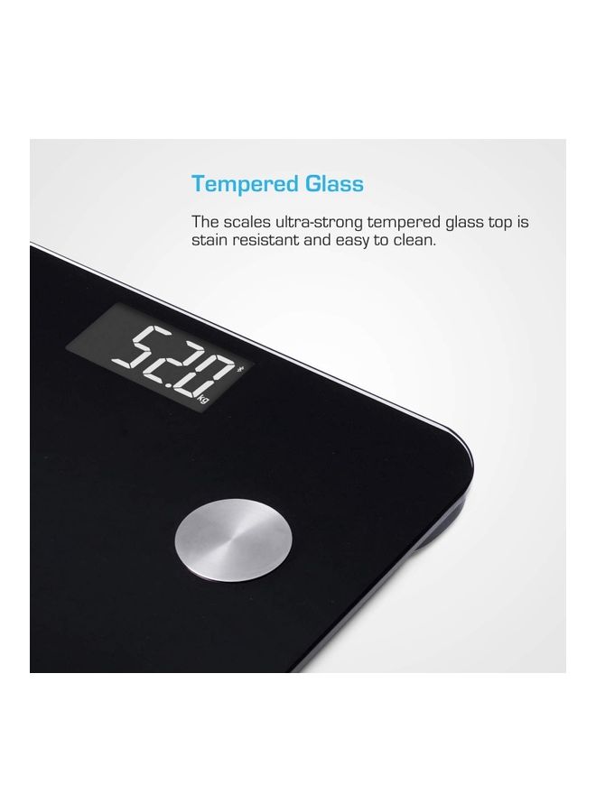 Bluetooth Smart Weighing Scale Black 11.02x11.02x0.94inch