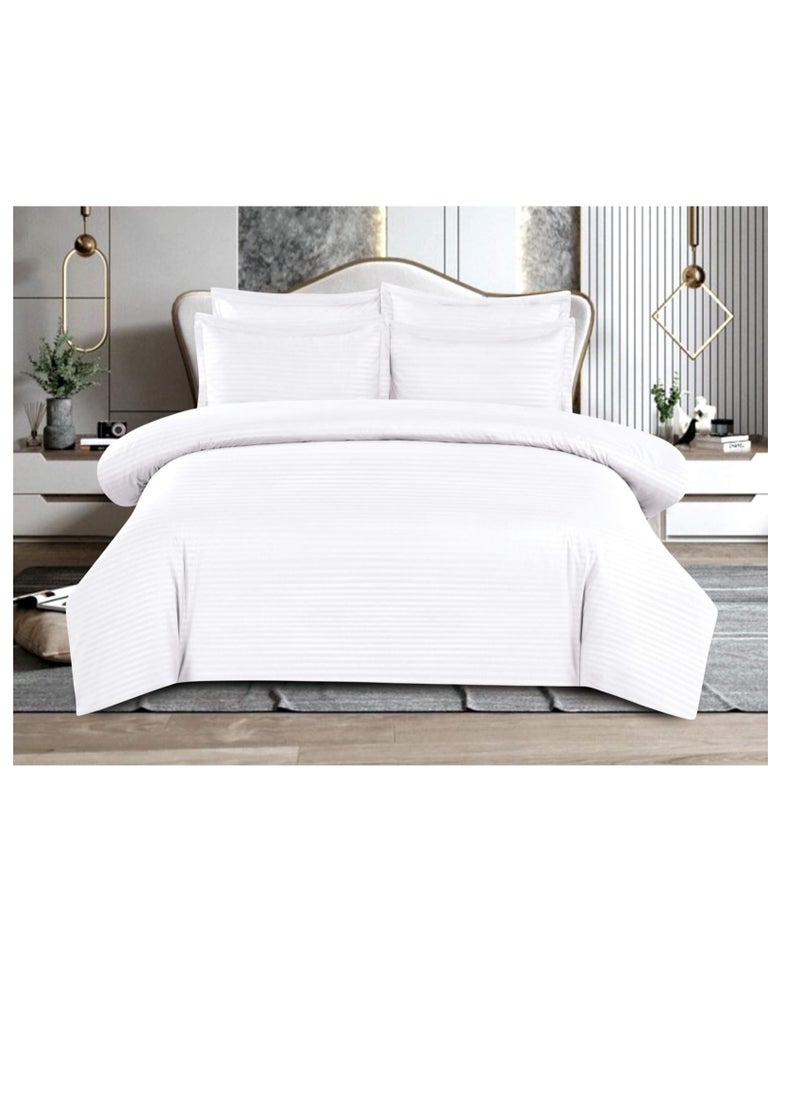 6-Piece King Size Quilt Cover Set Cotton White 220x240cm