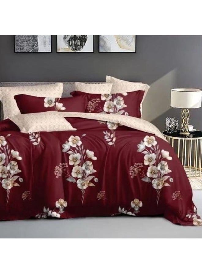 Bed Sheets - 6 Pc Queen Size Duvet Cover Set - 400 Thread Count Brushed Microfiber Sheets - 12 Inches Deep Pocket Bedding Sheets - Fitted Bed Sheet - Queen Size Duvet Cover & 4 Pillow Cases