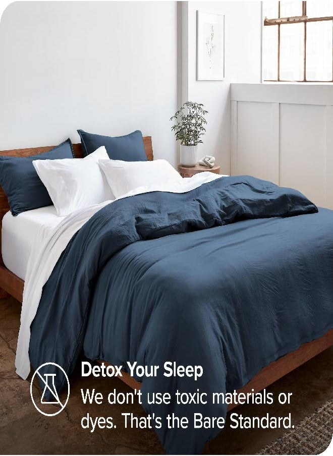 Bare Home Sandwashed Duvet Cover Twin Size/Twin XL Size - Premium 1800 Collection Duvet Set - Cooling Duvet Cover - Super Soft Duvet Covers (Twin/Twin XL, Sandwashed Blue Sea)