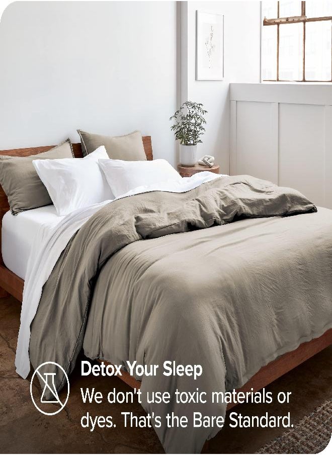 Bare Home Sandwashed Duvet Cover - Twin/Twin XL - Premium 1800 Ultra-Soft Brushed Microfiber - Easy Care (Twin/Twin XL, Sandwashed Fog)