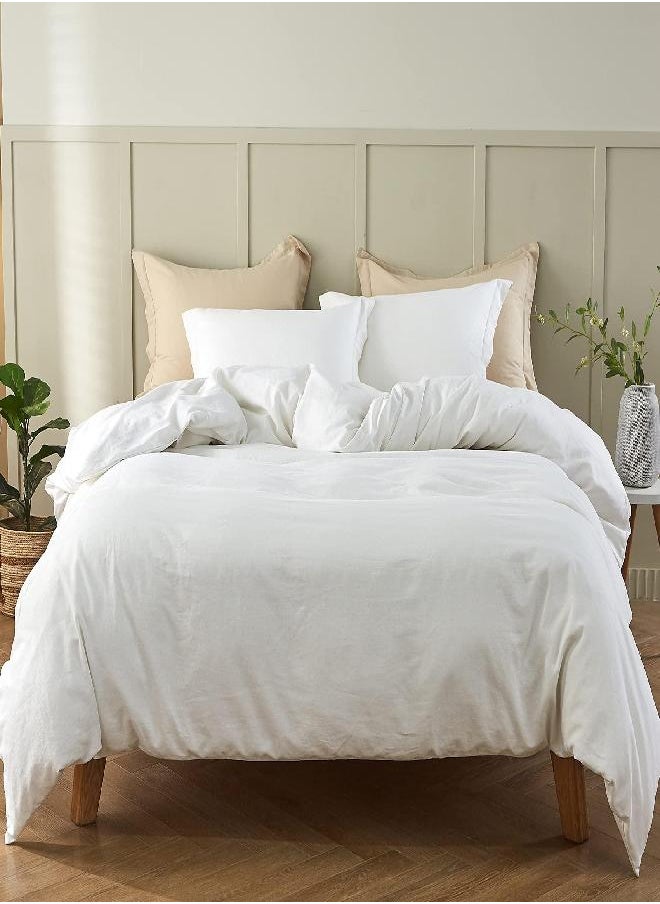 Simple&Opulence French Linen Duvet Cover Set - Twin Size(68