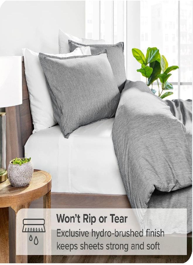 Bare Home Duvet Cover Oversized King Size - Premium 1800 Super Soft Duvet Covers Collection - Lightweight - Soft Textured Bedding Duvet Cover ( Heathered Charcoal)