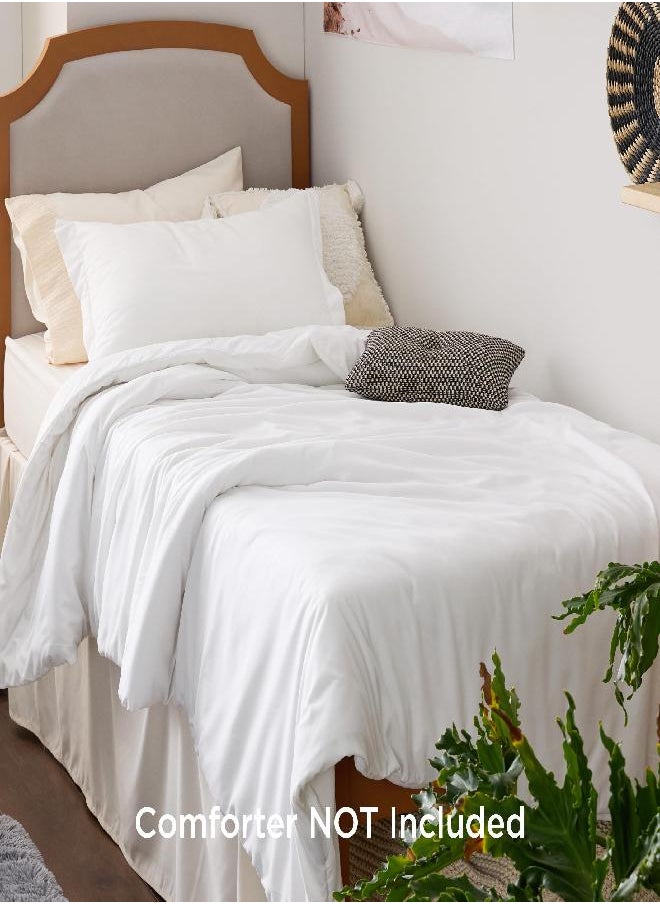 Bedsure Twin/Twin XL Duvet Cover Dorm Bedding - Soft Brushed Microfiber Duvet Cover Twin, 2 pcs, Includes 1 White Duvet Cover (68
