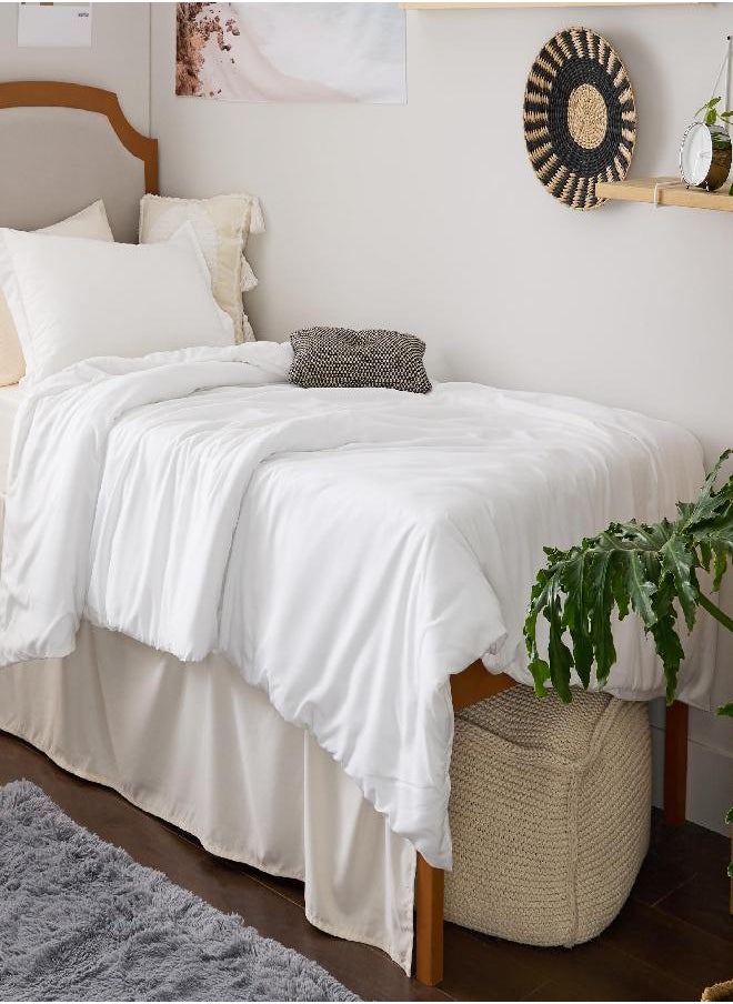 Bedsure Twin/Twin XL Duvet Cover Dorm Bedding - Soft Brushed Microfiber Duvet Cover Twin, 2 pcs, Includes 1 White Duvet Cover (68