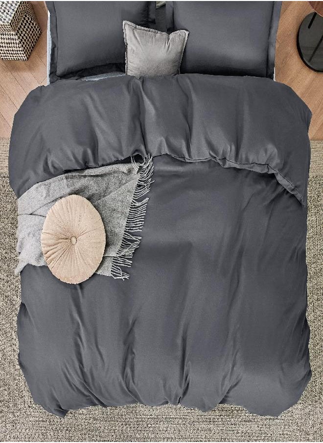 Bedsure Dark Grey Duvet Cover Queen Size - Soft Brushed Microfiber Duvet Cover for Kids with Zipper Closure, 3 Pieces, Include 1 Duvet Cover (90
