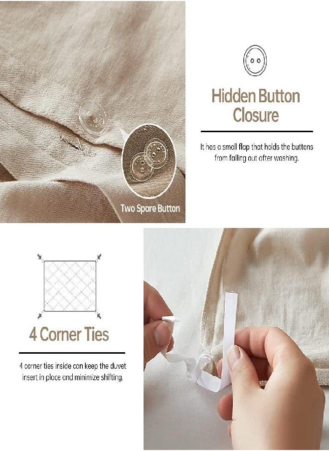 Simple&Opulence French Linen Duvet Cover Set - Queen Size(88
