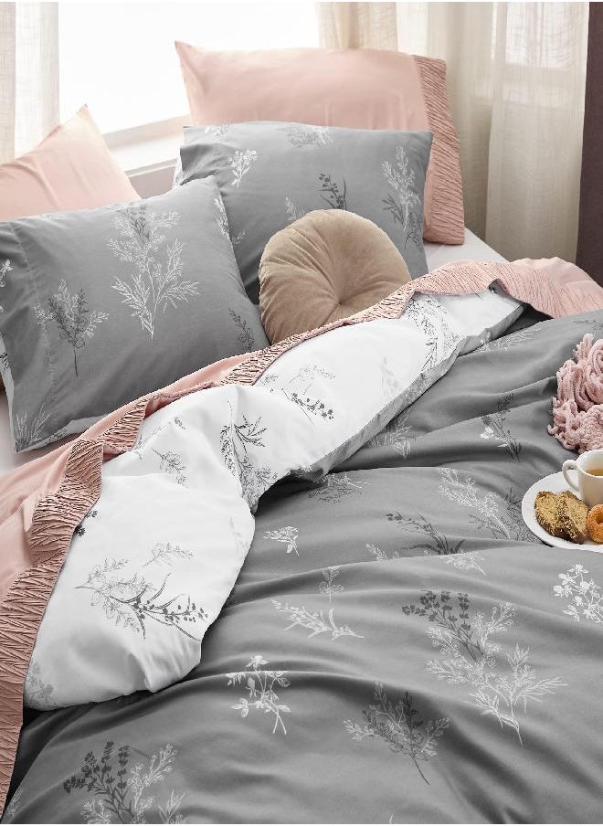 Bedsure Duvet Cover King Size - Reversible Floral Duvet Cover Set with Zipper Closure, Grey Bedding Set, 3 Pieces, 1 Duvet Cover 104