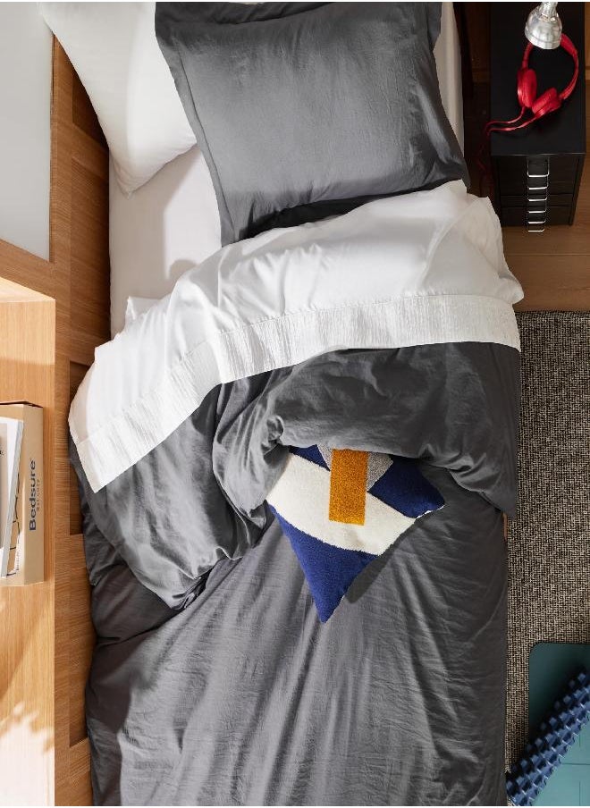 Bedsure Twin/Twin XL Duvet Cover Dorm Bedding - Soft Prewashed Dark Grey Duvet Cover Twin, 2 Pieces, Includes 1 Duvet Cover (68