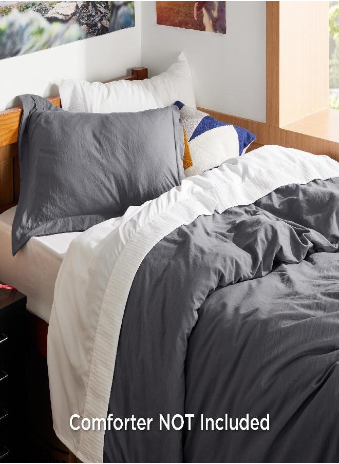 Bedsure Twin/Twin XL Duvet Cover Dorm Bedding - Soft Prewashed Dark Grey Duvet Cover Twin, 2 Pieces, Includes 1 Duvet Cover (68