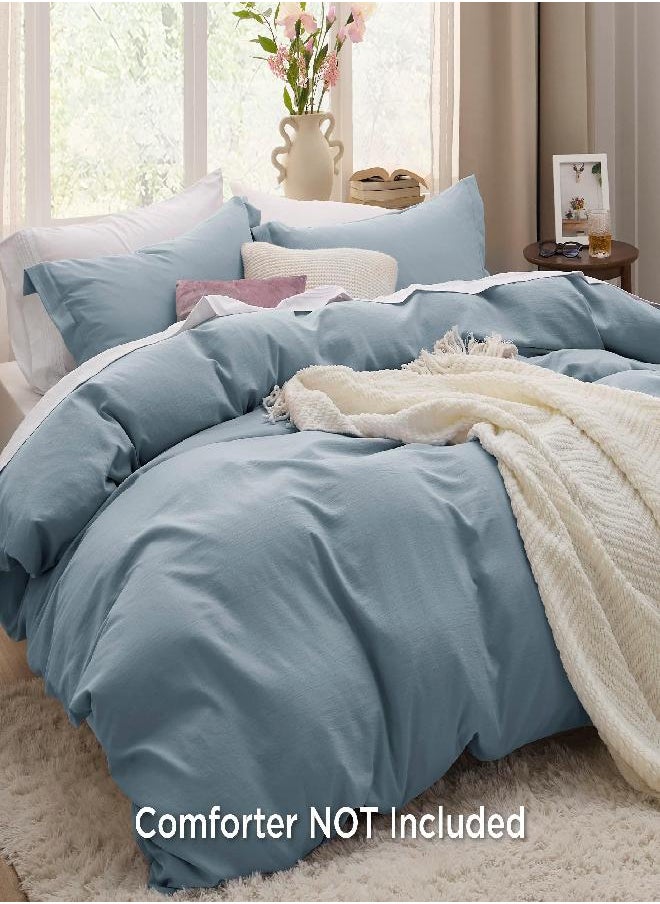 Bedsure Twin/Twin XL Duvet Cover Dorm Bedding - Soft Prewashed Mineral Blue Duvet Cover Twin, 2 Pieces, Includes 1 Duvet Cover (68