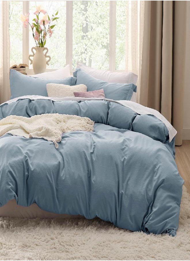 Bedsure Twin/Twin XL Duvet Cover Dorm Bedding - Soft Prewashed Mineral Blue Duvet Cover Twin, 2 Pieces, Includes 1 Duvet Cover (68