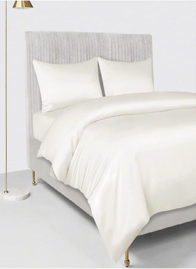Linenwalas Bamboo Duvet Cover Sham Set with Zipper Closure & Corner Ties 98 x 120 Inches - Softest Bedding Natural, Organic & Cooling Christmas Bedding (Oversized King, White)