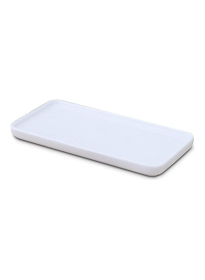 Ceramic Vanity Tray White 6.3 x 3.1 x 0.4inch