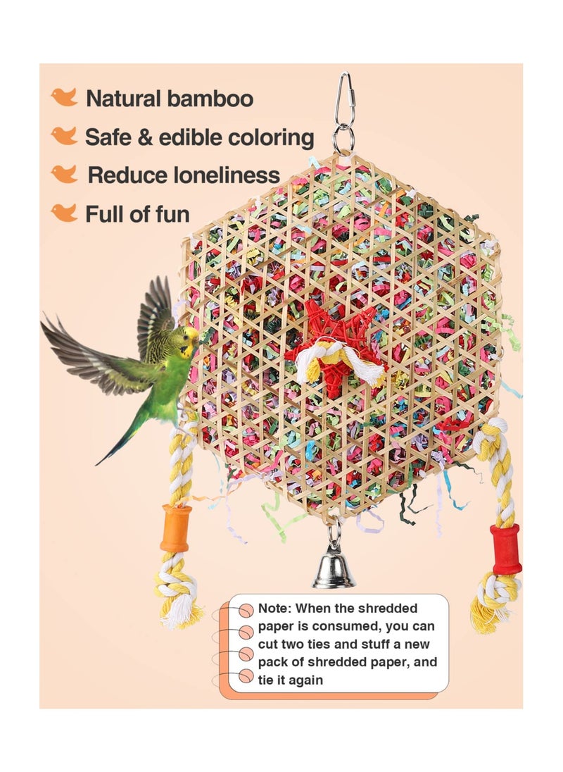 Hexagonal Bird Foraging Shredding Toys, Safe Funny Bird Chewing Toys Bird Chewing Toys Colorful Bird Toys Bird Cage Accessories for Parakeet Cockatiel Conure Lovebird Budgies African Grey