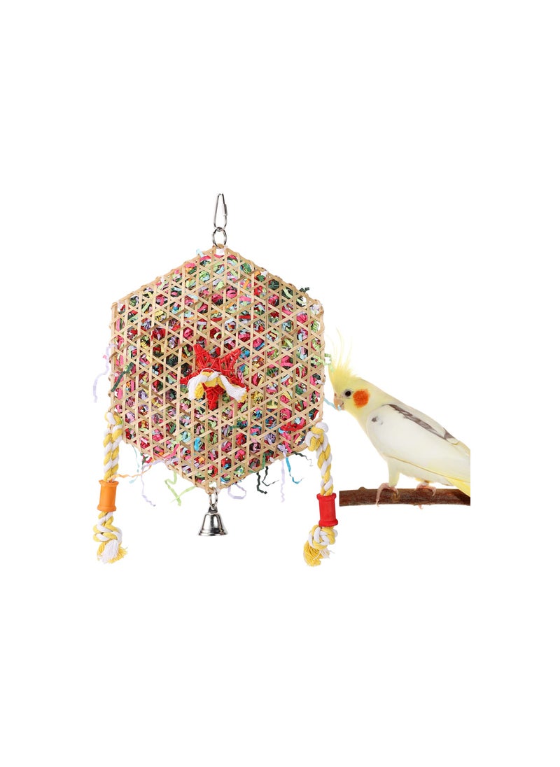 Hexagonal Bird Foraging Shredding Toys, Safe Funny Bird Chewing Toys Bird Chewing Toys Colorful Bird Toys Bird Cage Accessories for Parakeet Cockatiel Conure Lovebird Budgies African Grey