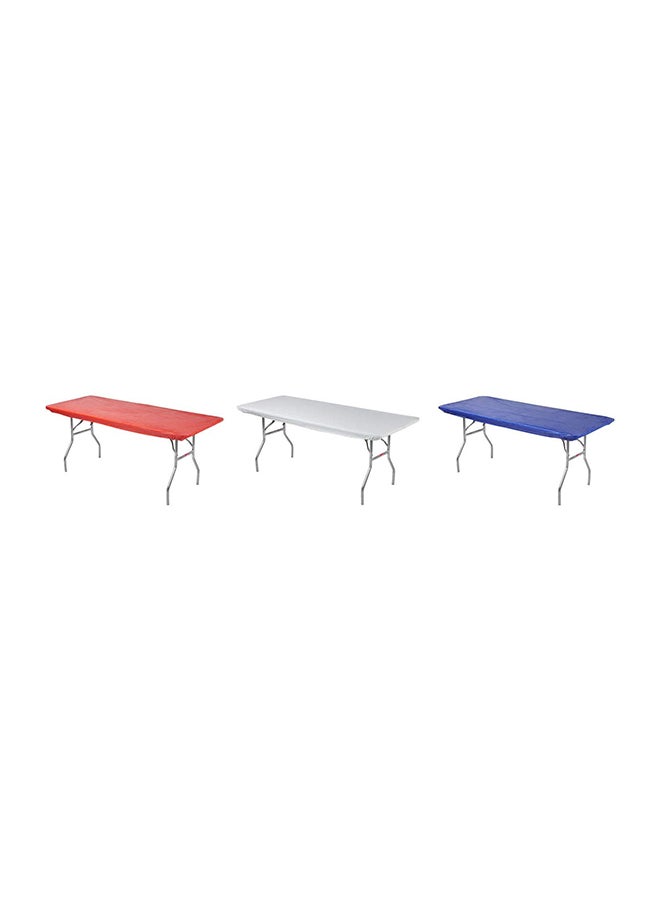 Pack Of 3 Rectangular Fitted Plastic Table Cover 96 x 30inch