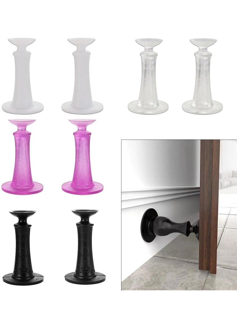 8 Pcs Door Stoppers, Silicone Door Stops Damage-Free with Durable Reusable Waterproof Rubber Door Stoppers for Heavy Duty Wall, No Need to Drill Collision Mute No Trace