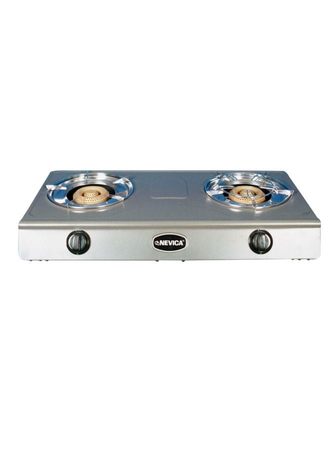 2-Burner Stainless Steel Gas Stove NV-842GS Silver