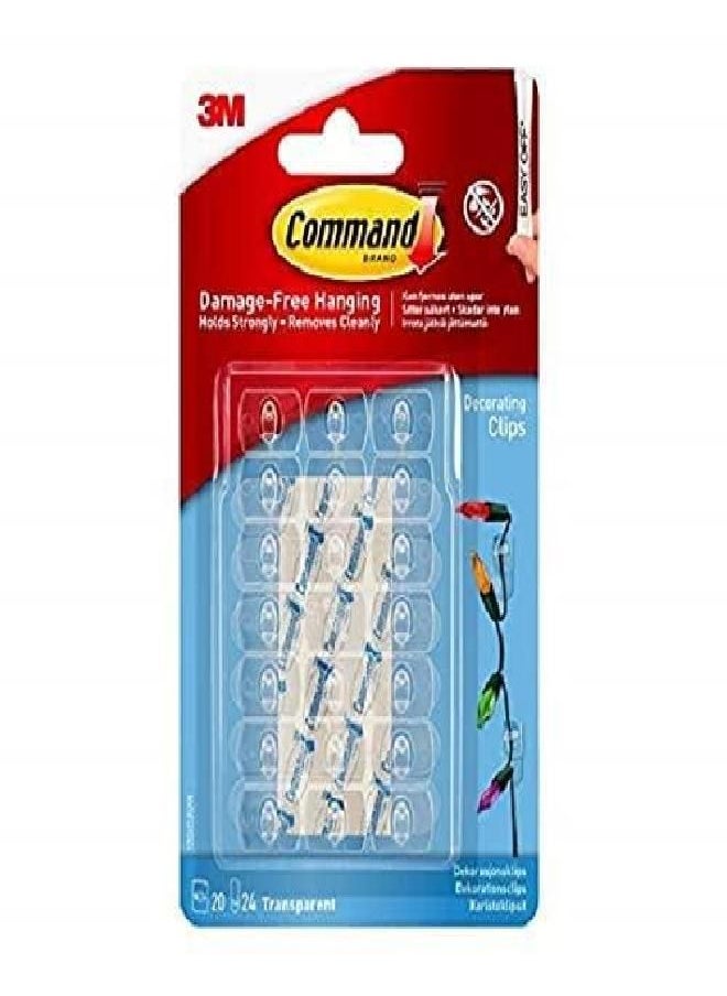 Command 17026CLR-ES Decorating Clips, Clear, 20-Clips