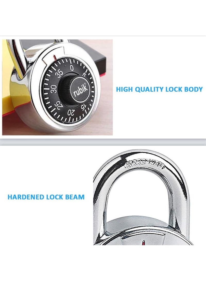 3-Dials Combination Padlock, Alloy Steel Security Lock for Door, Cabinets, Toolbox (2 Pack)