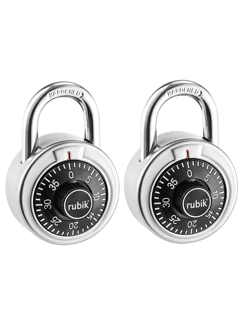 3-Dials Combination Padlock, Alloy Steel Security Lock for Door, Cabinets, Toolbox (2 Pack)