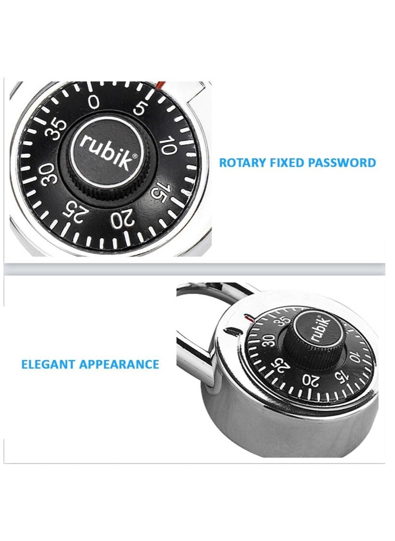 3-Dials Combination Padlock, Alloy Steel Security Lock for Door, Cabinets, Toolbox (2 Pack)