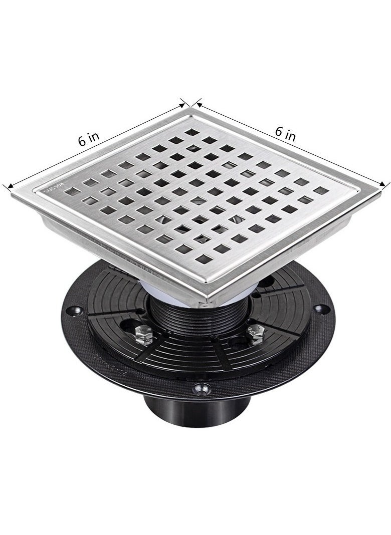 Stainless Steel Floor Drain Grid Invisible Flange Anti Odor 4/6 Inches